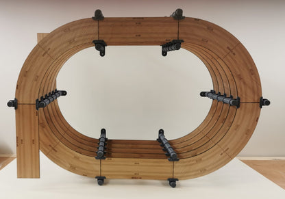 Détail structure modulaire rampe hélicoïdale échelle N montage sans outils
